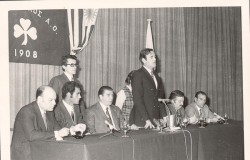 Világsajtótájékoztató az 1971. június 2-án rendezett Pana–Ajax BEK-döntőt megelőzően.